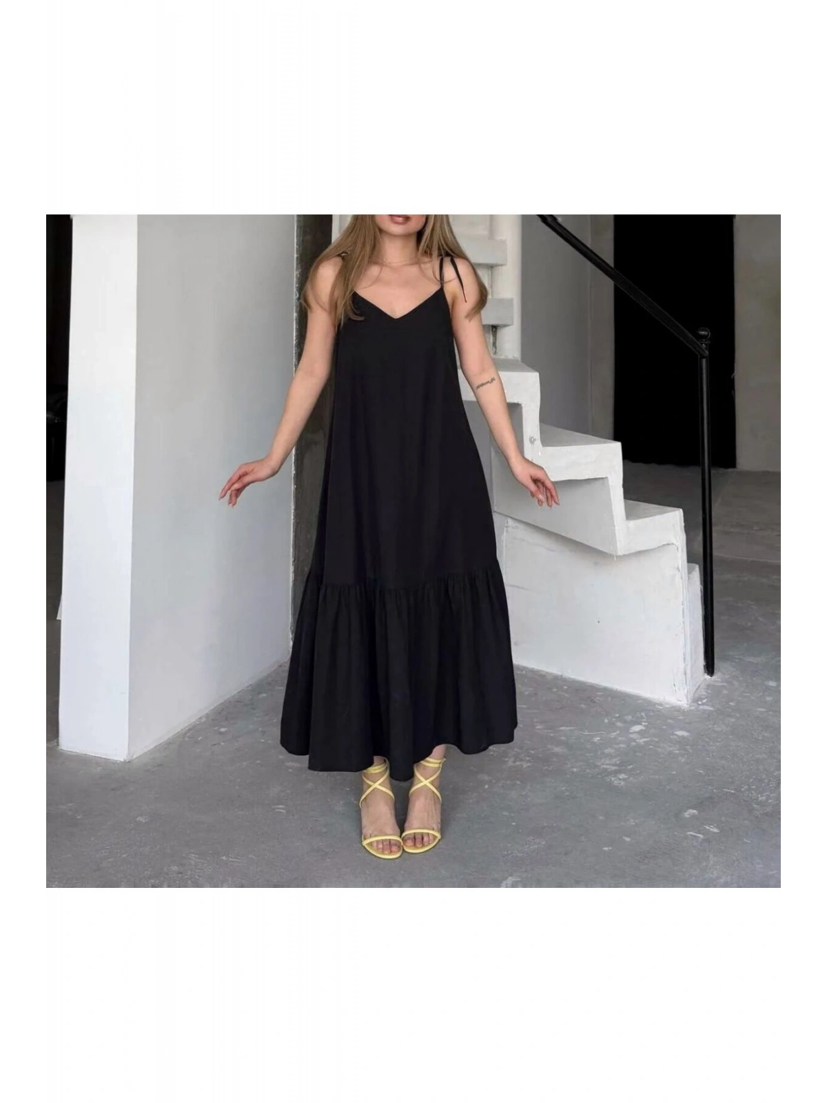 Poplin Kumaş Ayarlanabilir Askılı Elbise