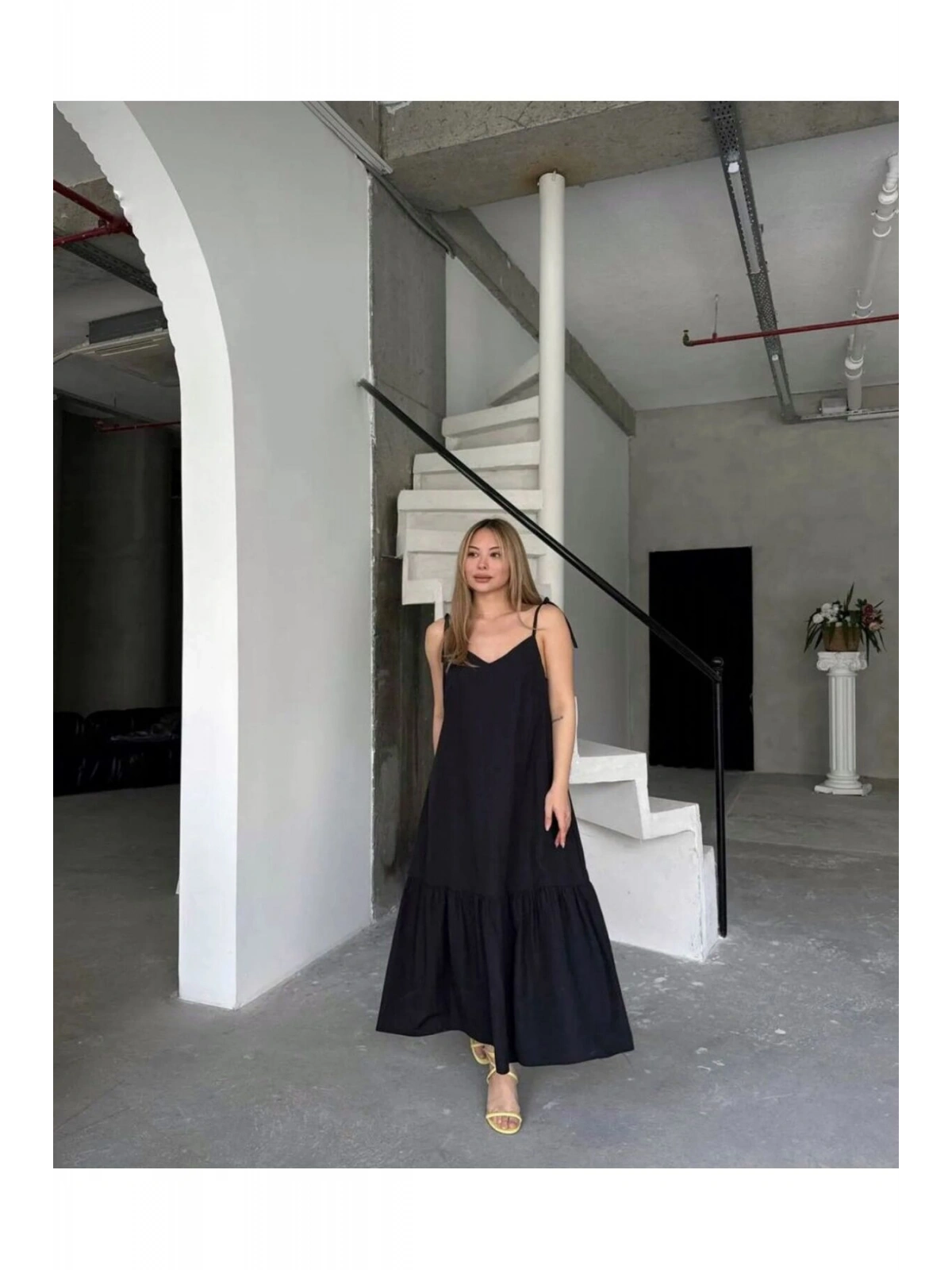 Poplin Kumaş Ayarlanabilir Askılı Elbise
