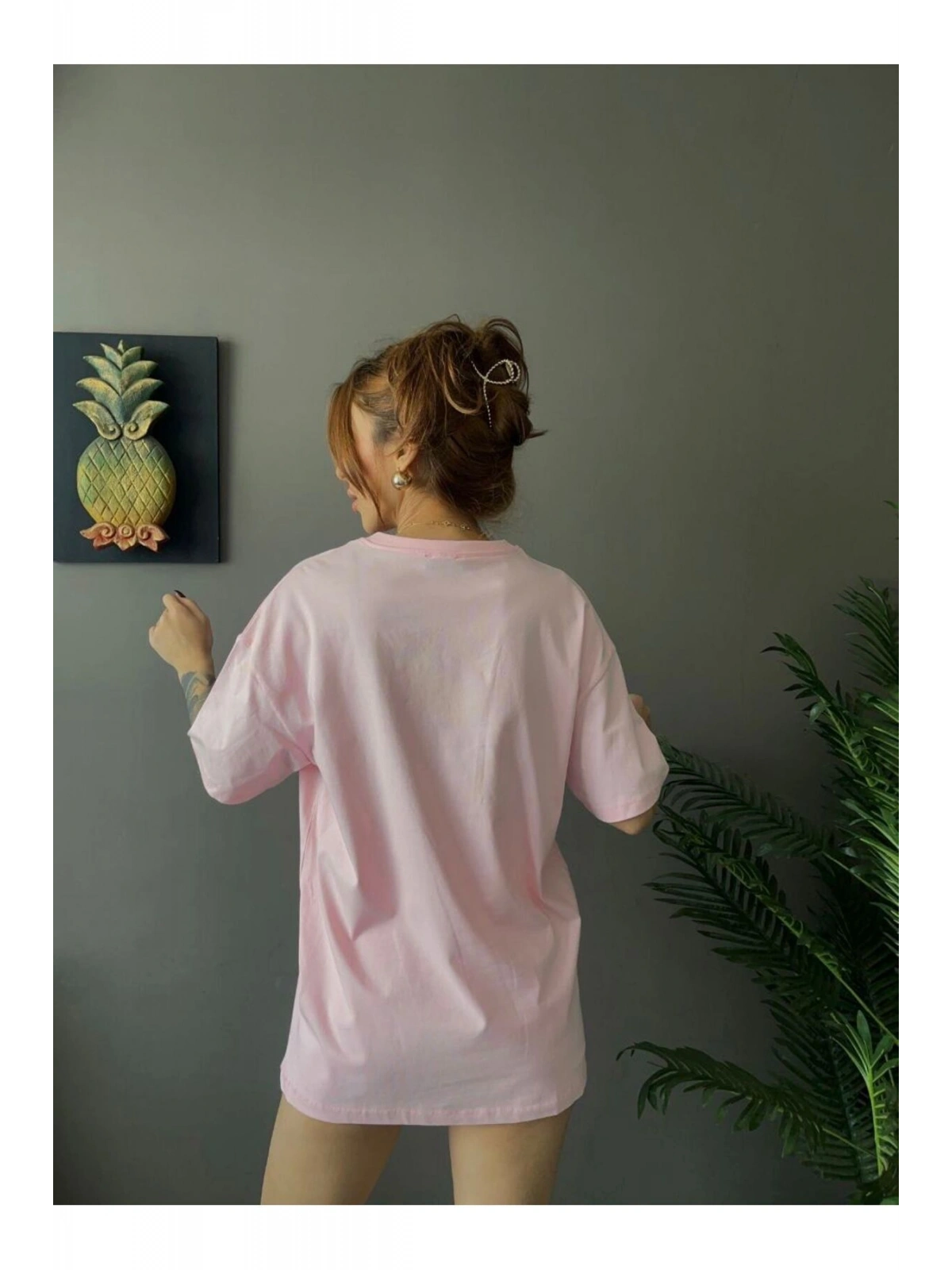 Kadın Oversize Basic Tişört – Salaş Kesim Pamuklu Günlük T-Shirt