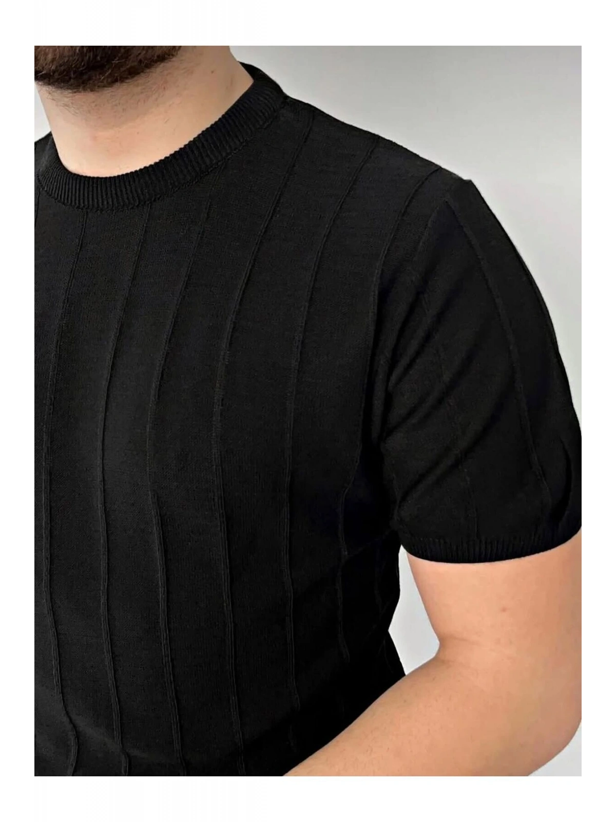 Erkek Slim Kısa Kollu Triko Tişört — Yazlık Basic