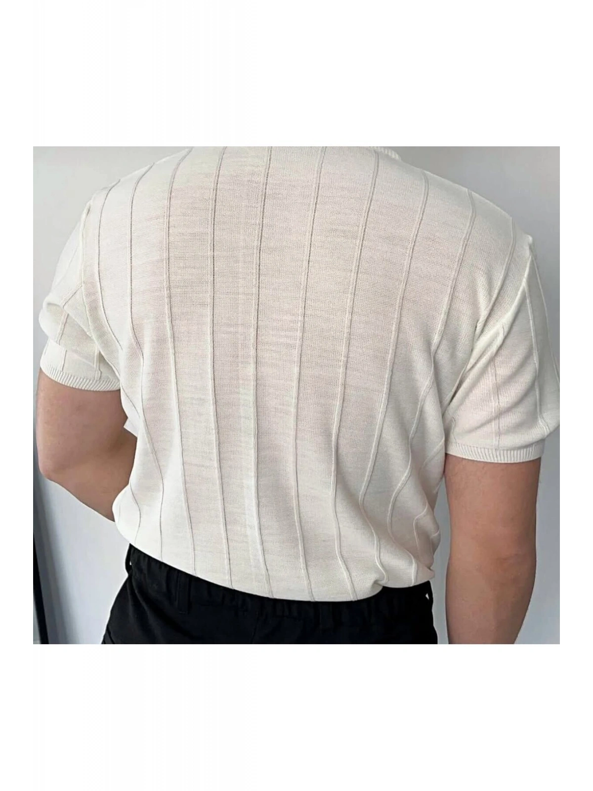 Erkek Slim Kısa Kollu Triko Tişört — Yazlık Basic