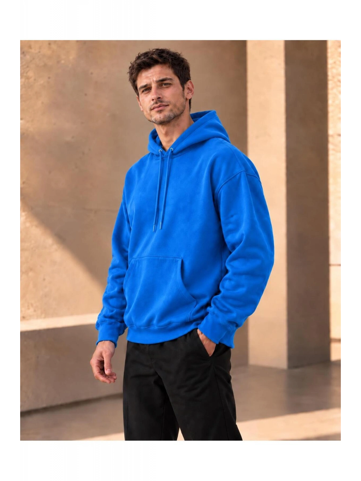 Unisex Oversize Kapüşonlu Kanguru Cepli 3 İplik Şardonlu Sweatshirt