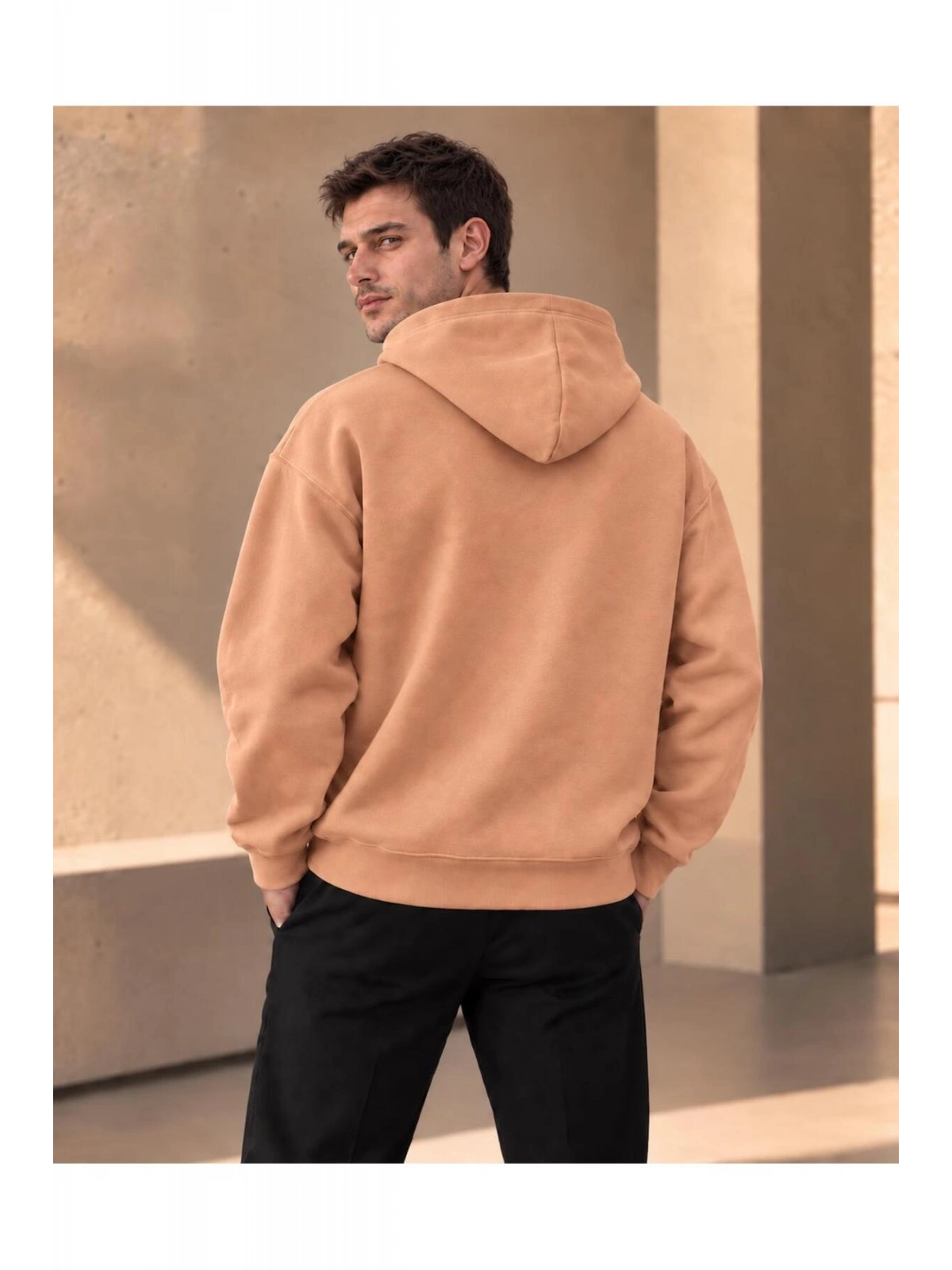 Unisex Oversize Kapüşonlu Kanguru Cepli 3 İplik Şardonlu Sweatshirt
