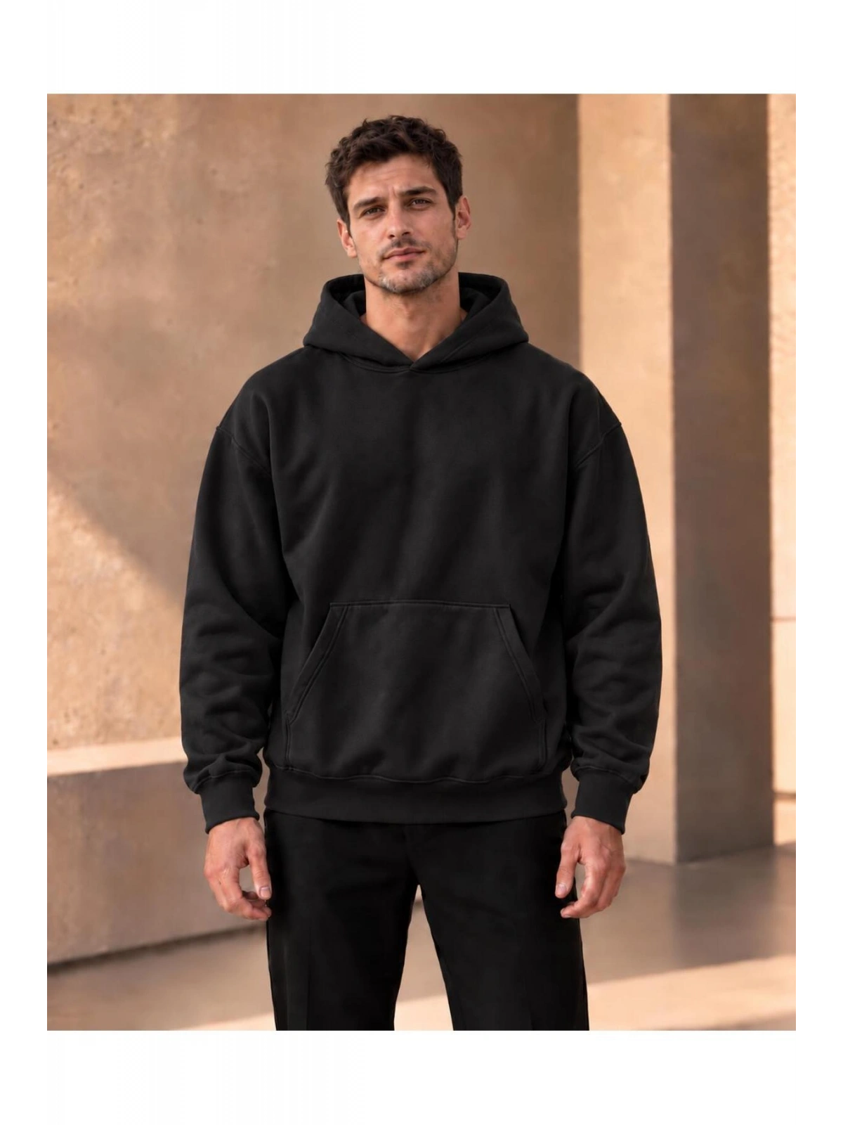 Unisex Oversize Kapüşonlu Kanguru Cepli 3 İplik Şardonlu Sweatshirt