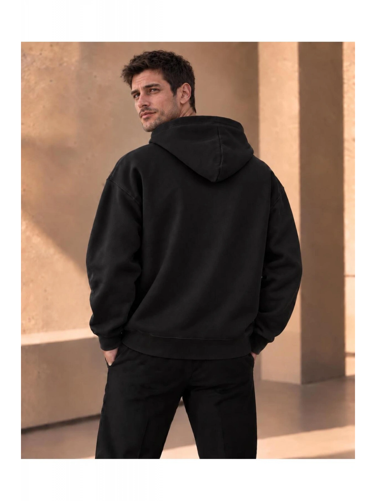 Unisex Oversize Kapüşonlu Kanguru Cepli 3 İplik Şardonlu Sweatshirt