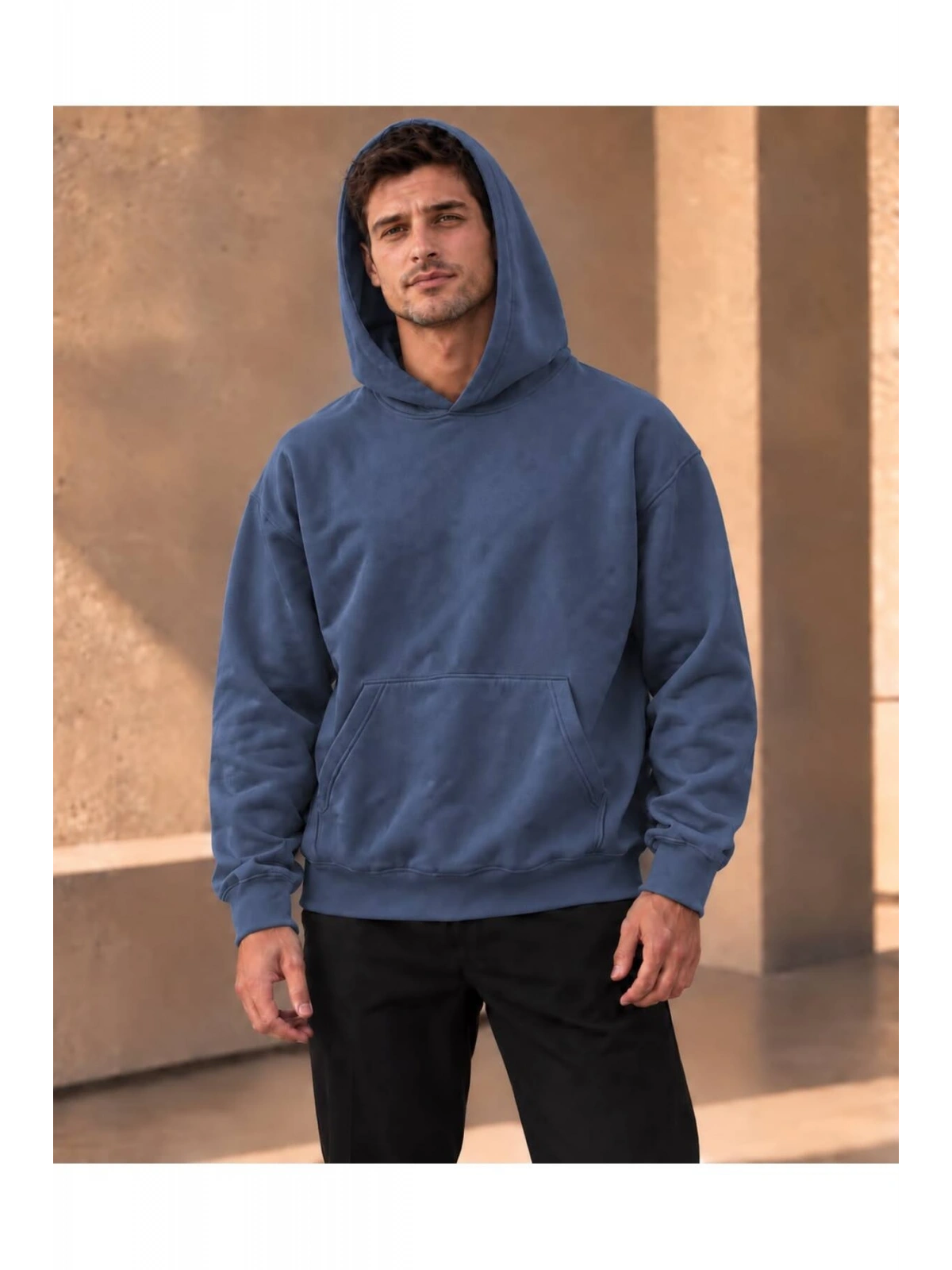 Unisex Oversize Kapüşonlu Kanguru Cepli 3 İplik Şardonlu Sweatshirt