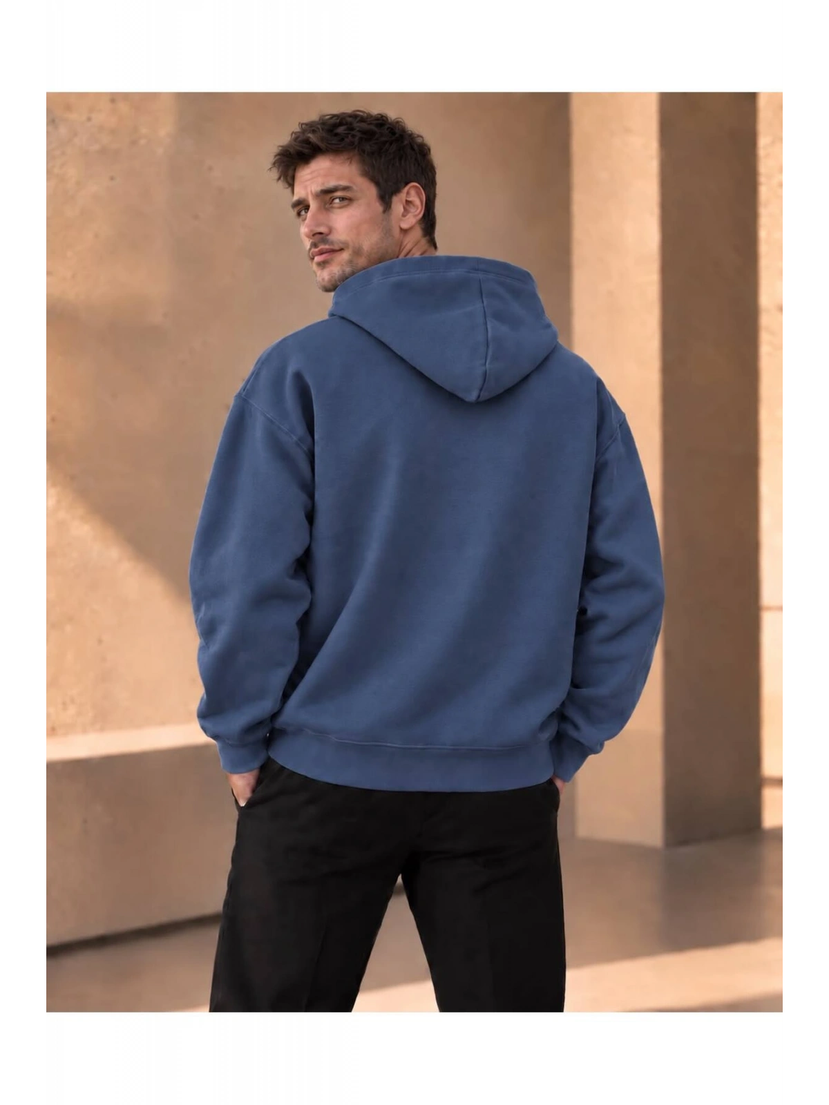 Unisex Oversize Kapüşonlu Kanguru Cepli 3 İplik Şardonlu Sweatshirt