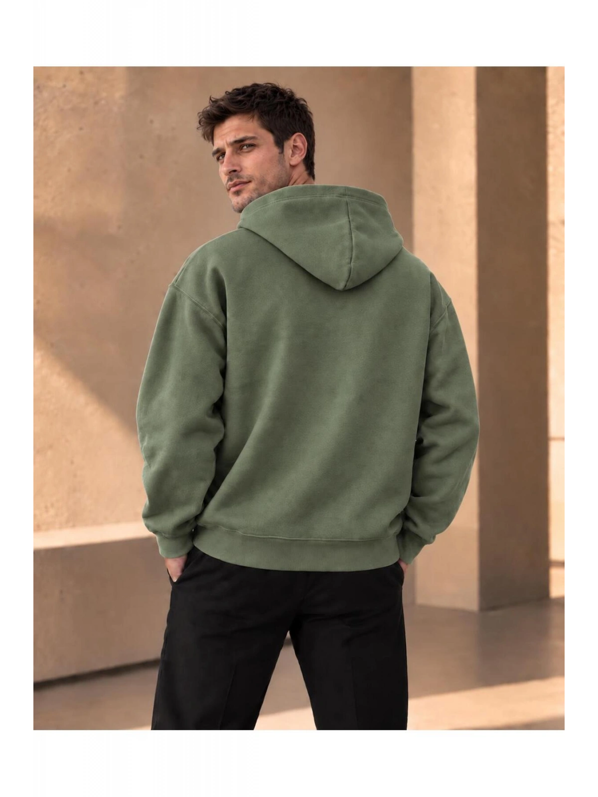Unisex Oversize Kapüşonlu Kanguru Cepli 3 İplik Şardonlu Sweatshirt