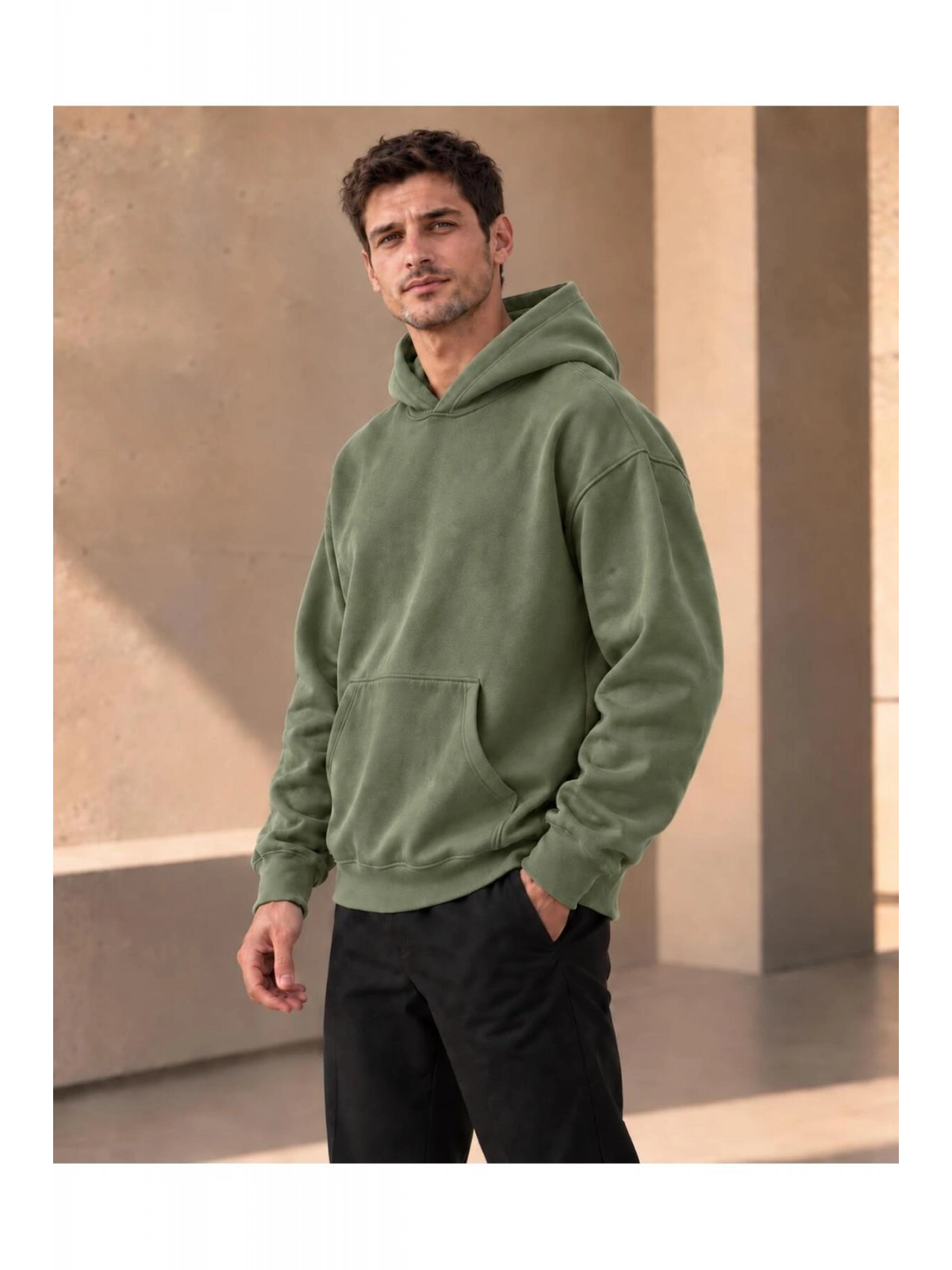 Unisex Oversize Kapüşonlu Kanguru Cepli 3 İplik Şardonlu Sweatshirt