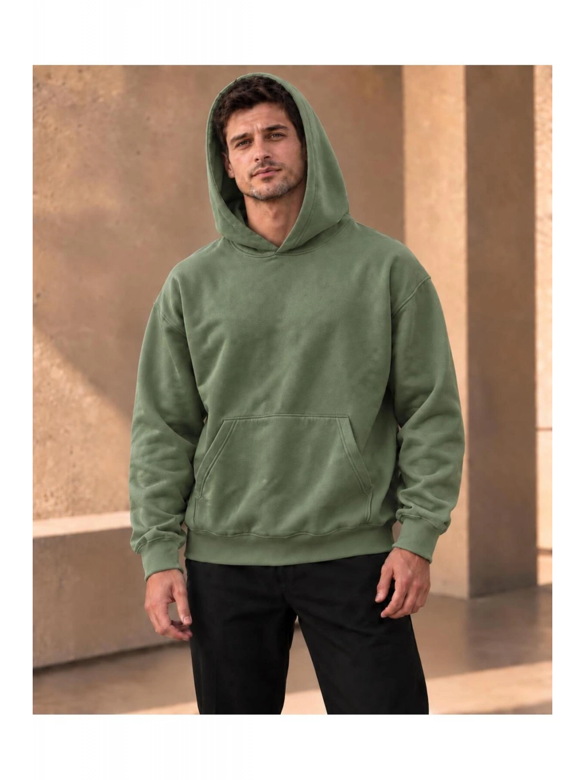 Unisex Oversize Kapüşonlu Kanguru Cepli 3 İplik Şardonlu Sweatshirt
