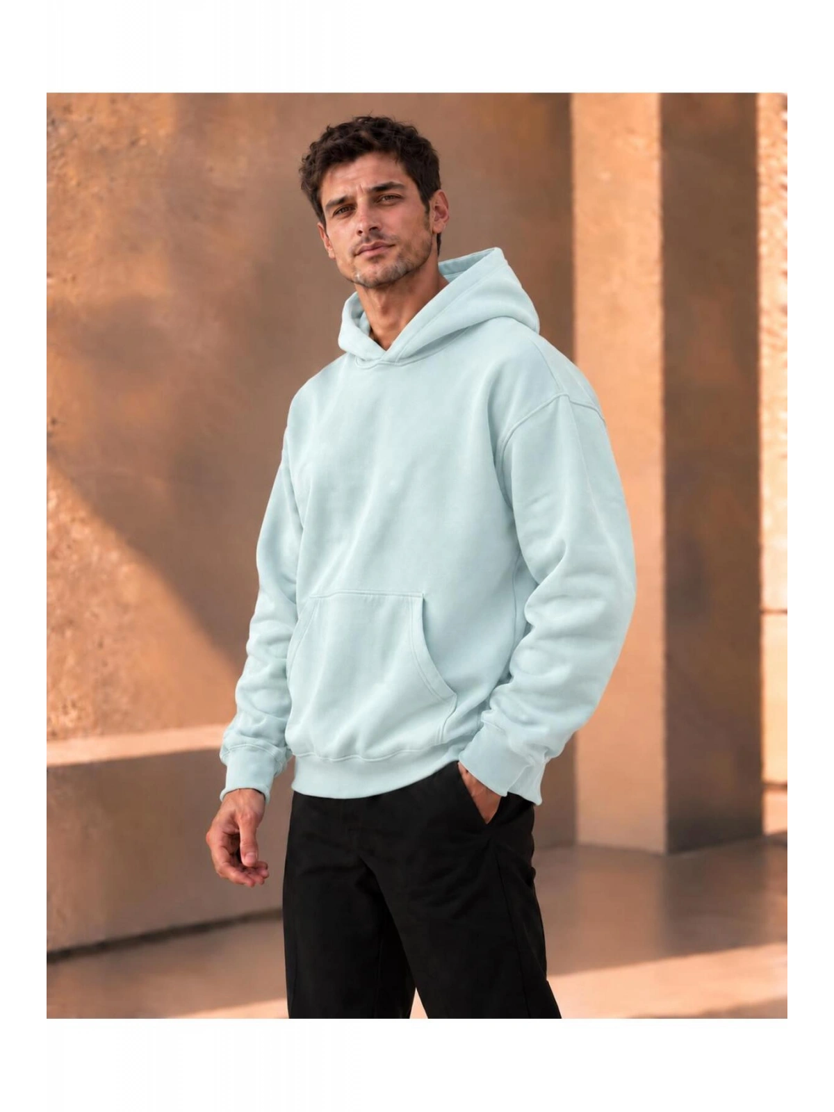 Unisex Oversize Kapüşonlu Kanguru Cepli 3 İplik Şardonlu Sweatshirt