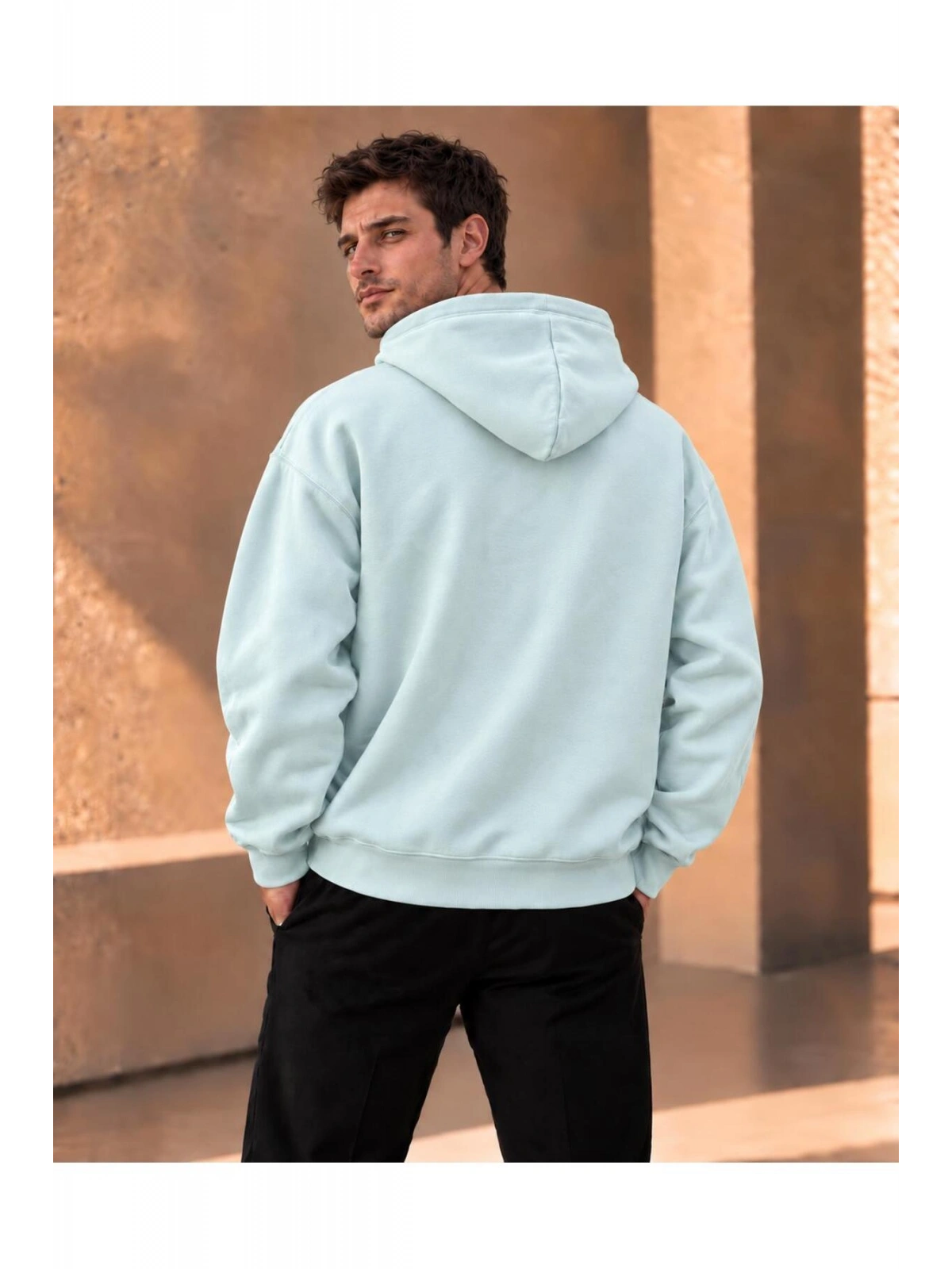 Unisex Oversize Kapüşonlu Kanguru Cepli 3 İplik Şardonlu Sweatshirt