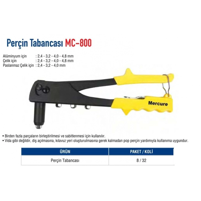 MERCURE PERÇİN TABANCASI MC-800