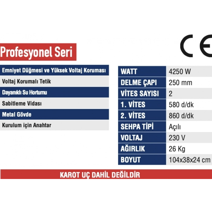 MERCURE KAROT MAKİNASI AÇILI SEHPA 4.250 Watt MC-7550 A