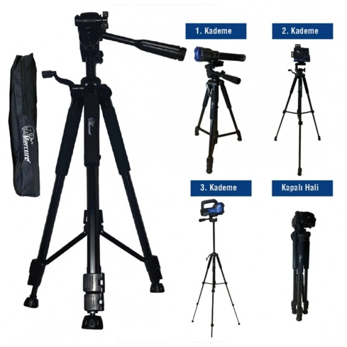 MERCURE 3 KADEMELİ TRİPOD 150CM 1/4