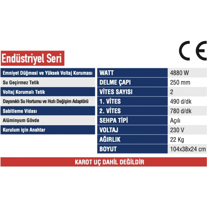MERCURE KAROT MAKİNASI AÇILI SEHPA ENDÜSTRİYEL 4.880 Watt MC-7600 A