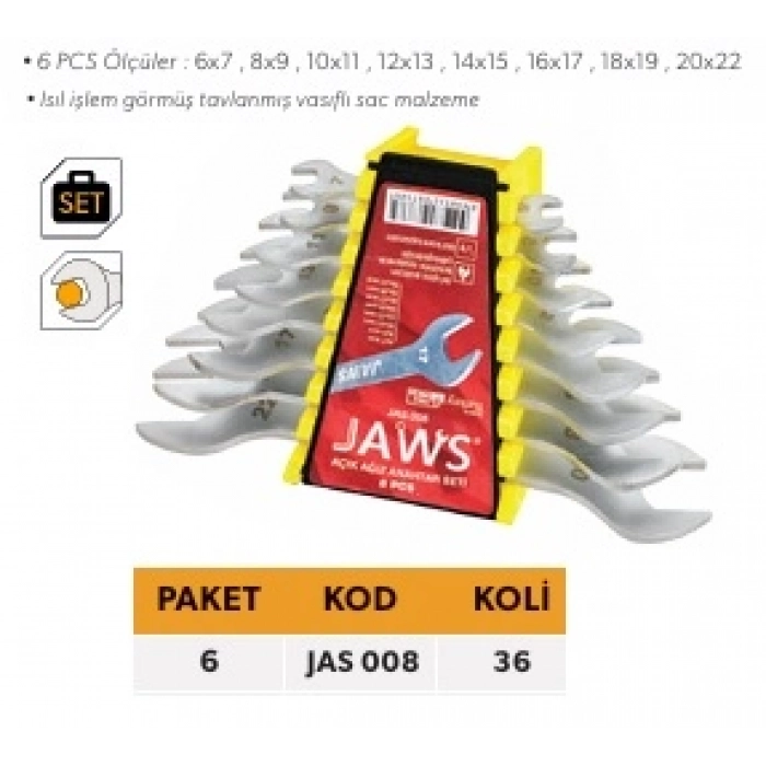 ELTOS JAWS AÇIK AĞIZ ANAHTAR SETİ 8 Lİ