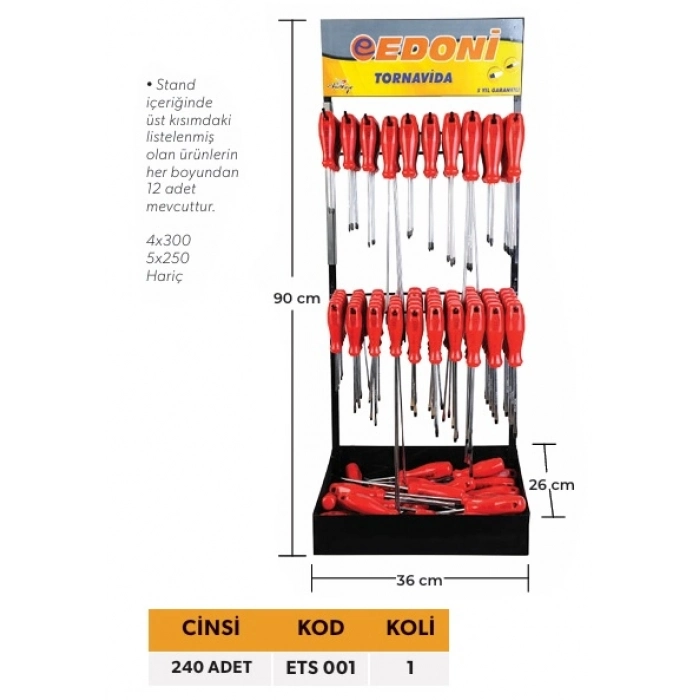 ELTOS EDONİ TORNAVİDA SETİ STANDLI