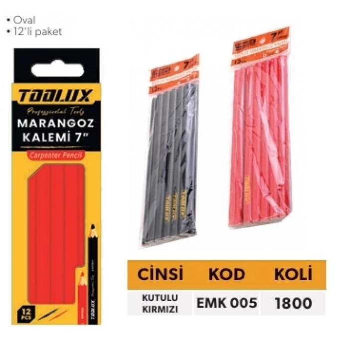 ELTOS MARANGOZ KALEMİ KIRMIZI