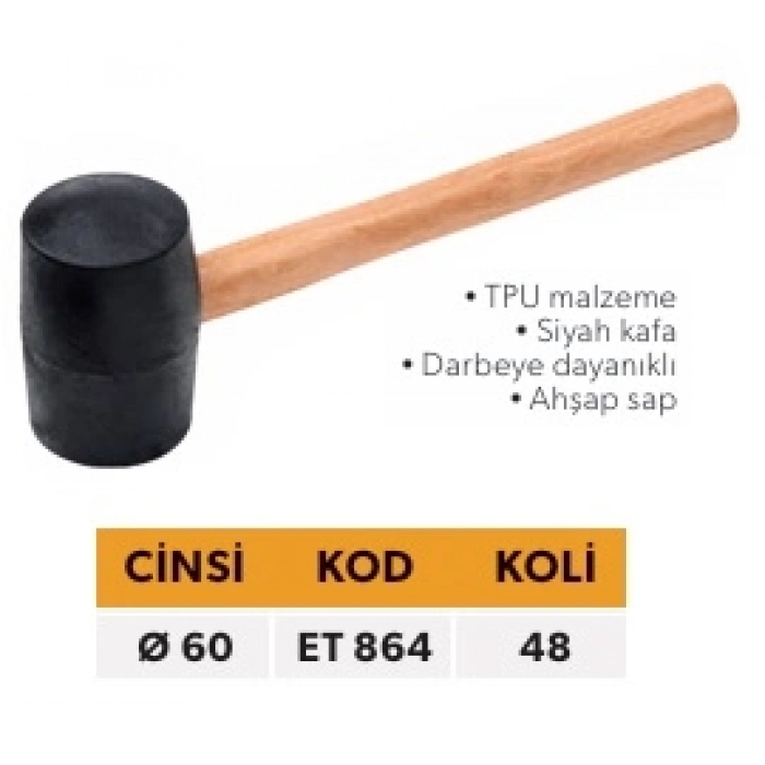 ELTOS AĞAÇ SAPLI LASTİK TOKMAK 60