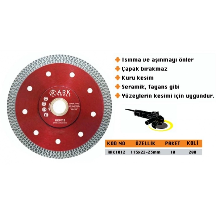 ARK TURBO İNCE ELMAS TESTERE 115*22*23