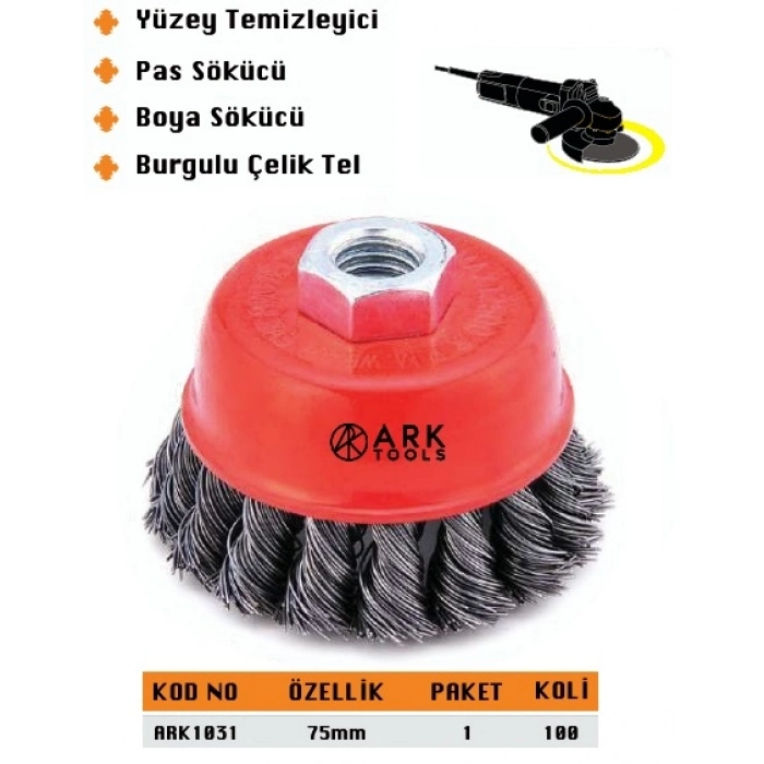 ARK BURGULU ÇANAK FIRÇA 75 MM