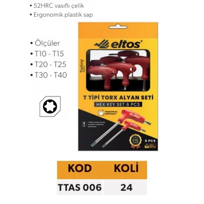 ELTOS T ALYAN SETİ TORX 6 LI
