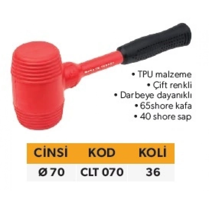 ELTOS ÇİFT RENKLİ LASTİK TOKMAK  Ø 70