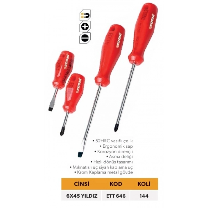 ELTOS EDONİ TORNAVİDA PH2*45 YILDIZ ETT-646