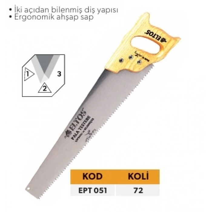 ELTOS PALA TESTERE PARLAK ÇAPRAZLI 50CM.