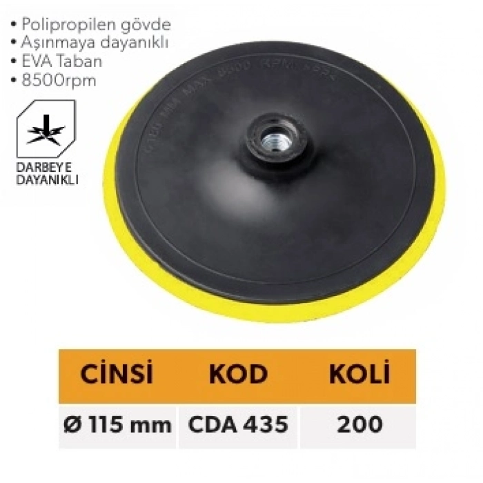 EDONİ CIRTLI DISK ALTI 115 MM (SIYAH