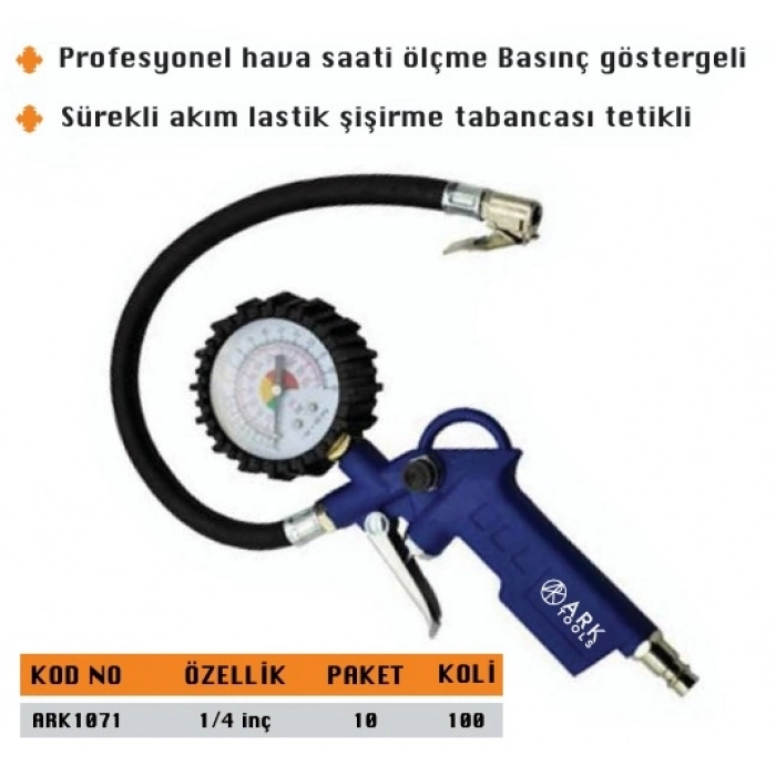 ARK SAATLİ LASTİK ŞİŞİRME TABANCASI