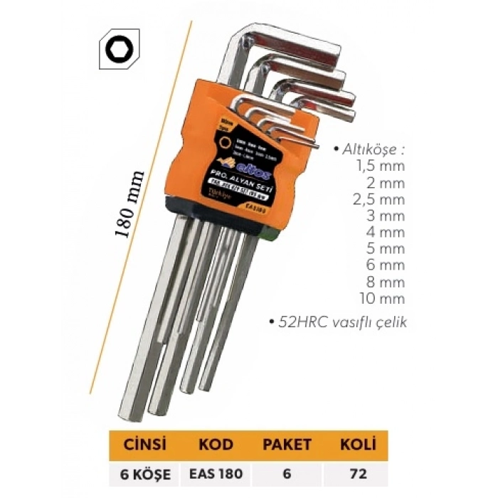 ELTOS PROF. ALYAN SETİ 180 mm 9 PCS