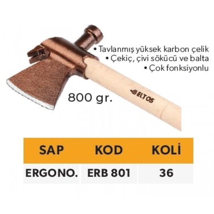 ELTOS RUS TİPİ BALTA 800 GR. - ERGONOMİK SAP