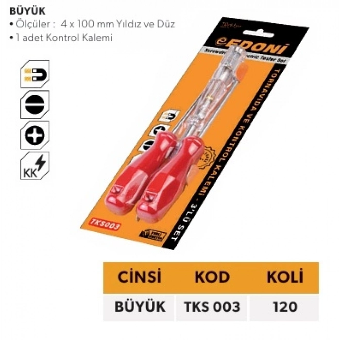 ELTOS EDONİ KONTROL KALEM TORNAVİDA SETİ 3LÜ BÜYÜK