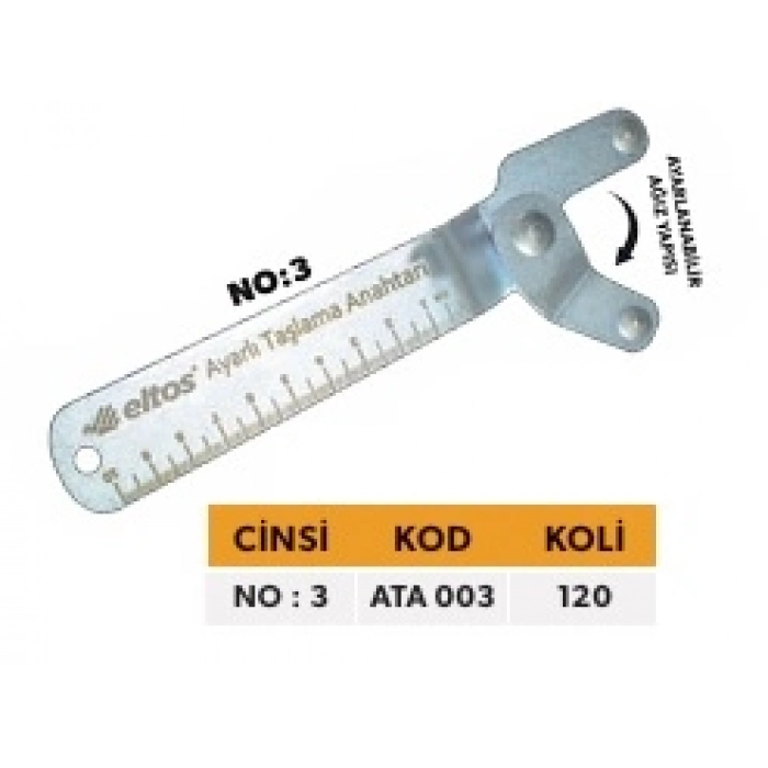 ELTOS AYARLI TAŞLAMA SOMUN ANAHTARI NO:3