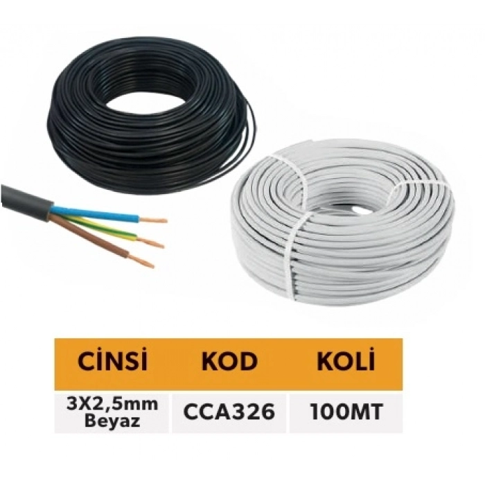ELTOS CCA TTR KABLO 3X2,5 MM BEYAZ