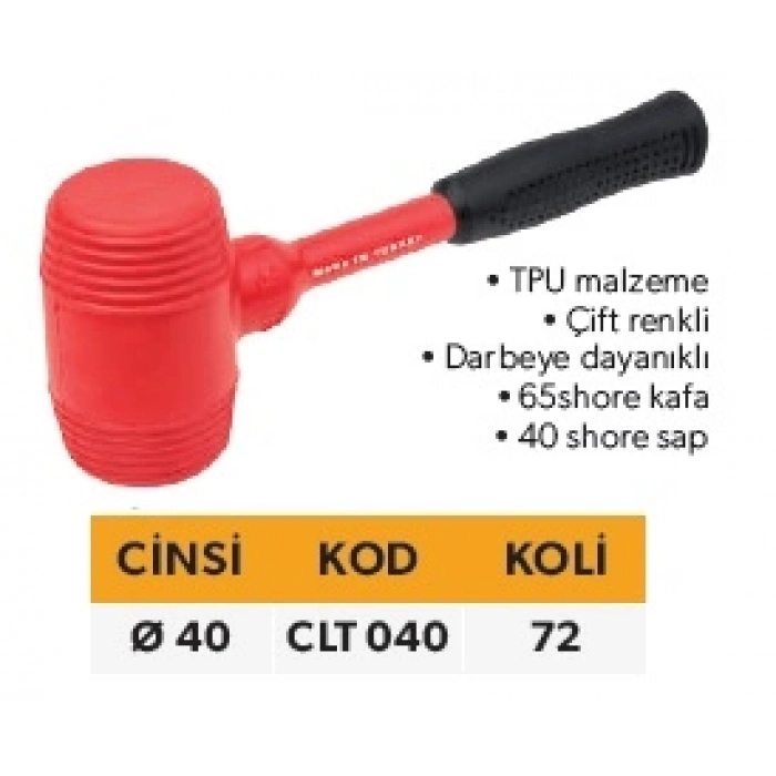 ELTOS ÇİFT RENKLİ LASTİK TOKMAK 40MM