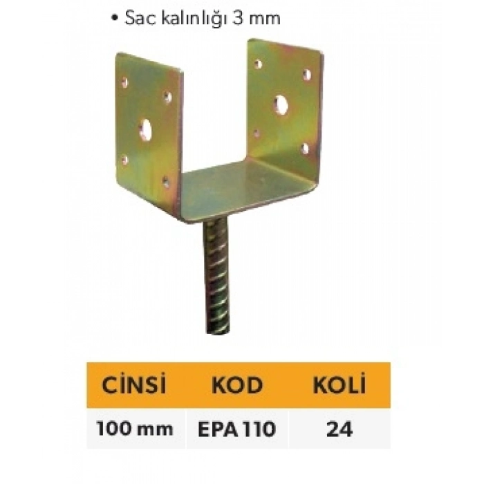 ELTOS EDONİ U-TİPİ PERGULE AYAĞI 110MM
