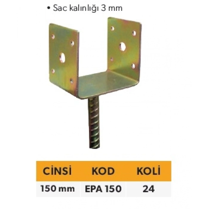 ELTOS EDONİ U-TİPİ PERGULE AYAĞI 150MM