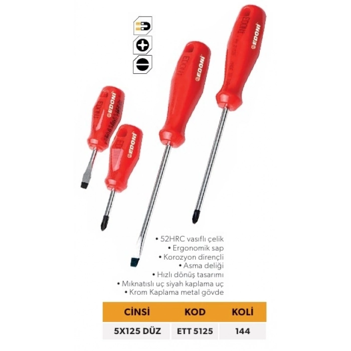ELTOS EDONİ TEK TORNAVİDA 5X125 DÜZ