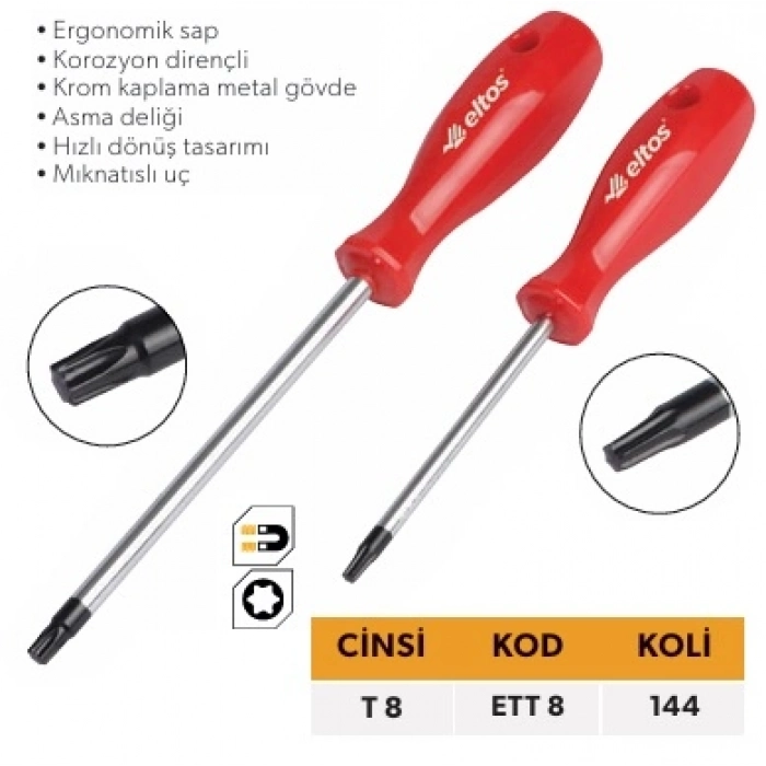 ELTOS TORX TORNAVİDA T 8