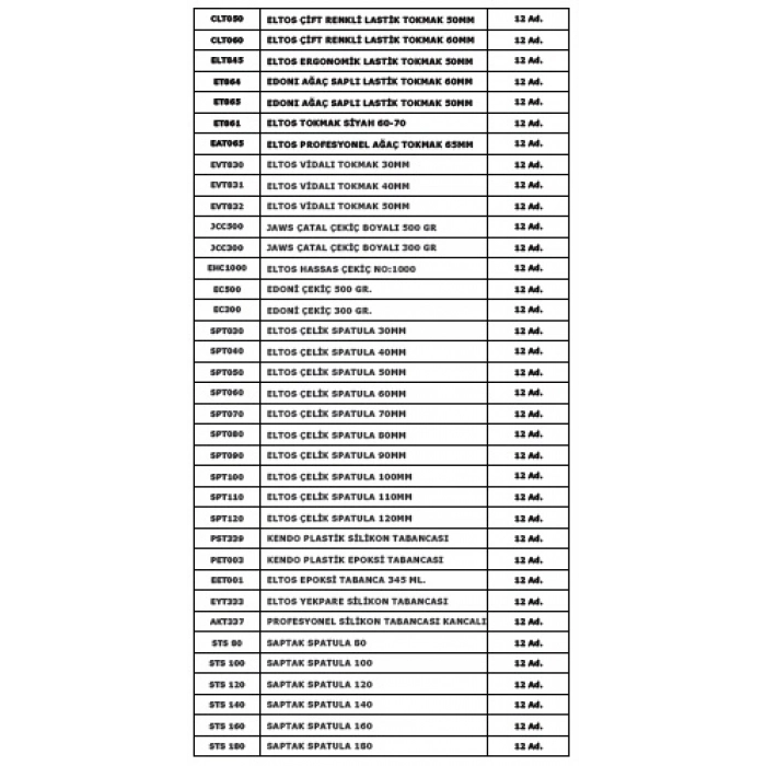 ELTOS STAND NO : 3 - 57 KALEM / 775 PARÇA ÜRÜN