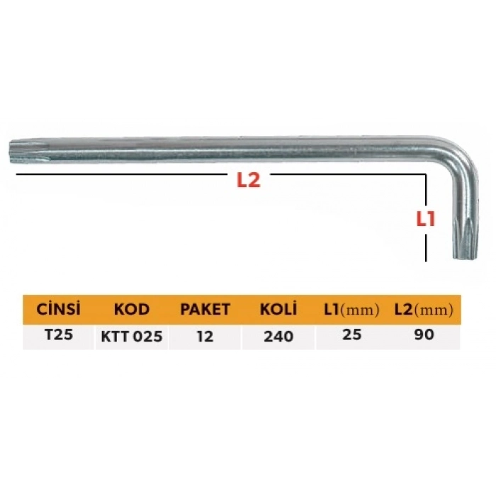 ELTOS PROFESYONEL TEK ALYAN KISA TİP TORX T25