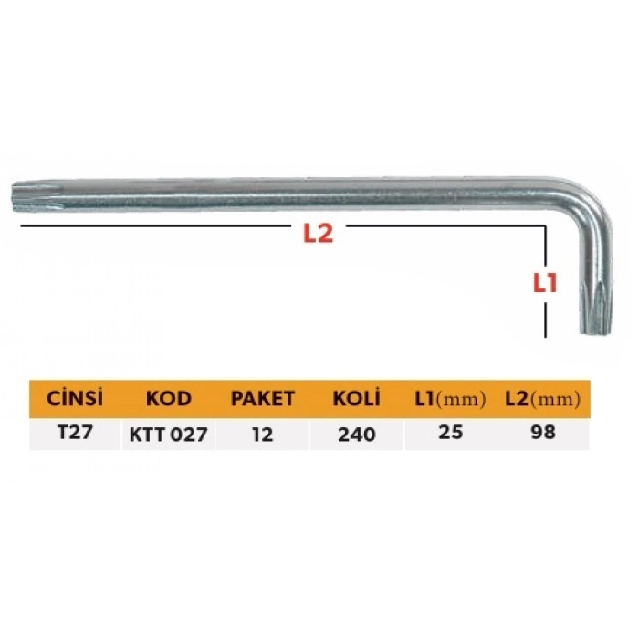 ELTOS PROFESYONEL TEK ALYAN KISA TİP TORX T27