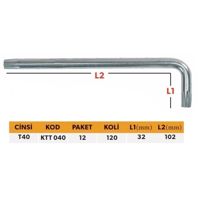 ELTOS PROFESYONEL TEK ALYAN KISA TİP TORX T40
