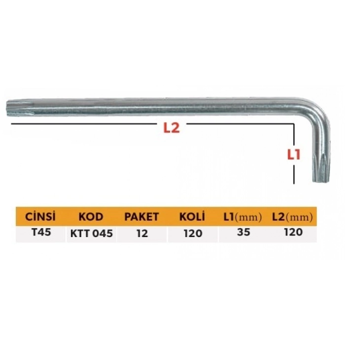 ELTOS PROFESYONEL TEK ALYAN KISA TİP TORX T45