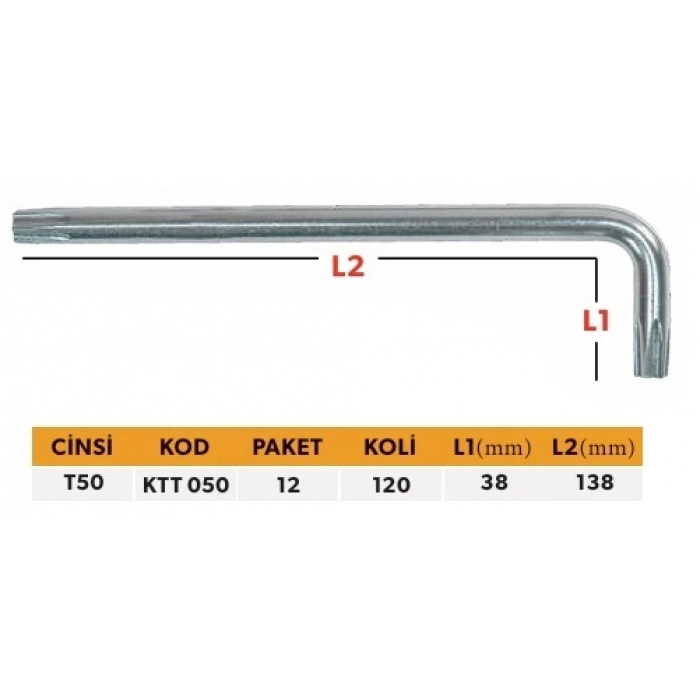 ELTOS PROFESYONEL TEK ALYAN KISA TİP TORX T50