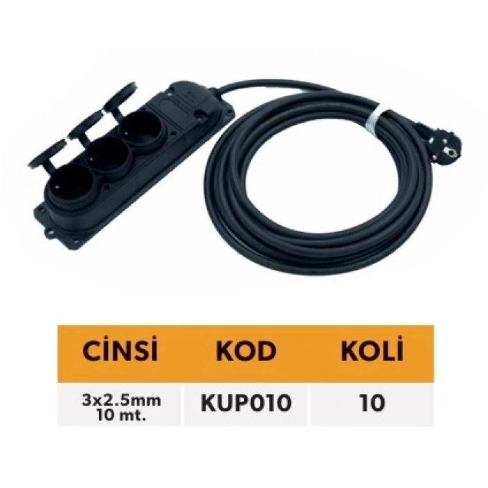 ELTOS KABLO ÜÇLÜ PRİZ 3X2.5MM 10MT.