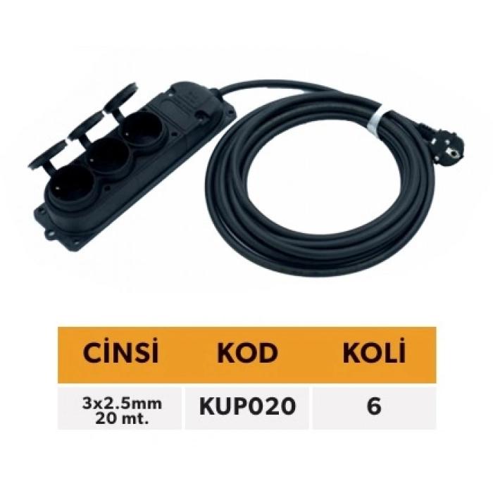 ELTOS KABLO ÜÇLÜ PRİZ 3X2.5MM 20MT.